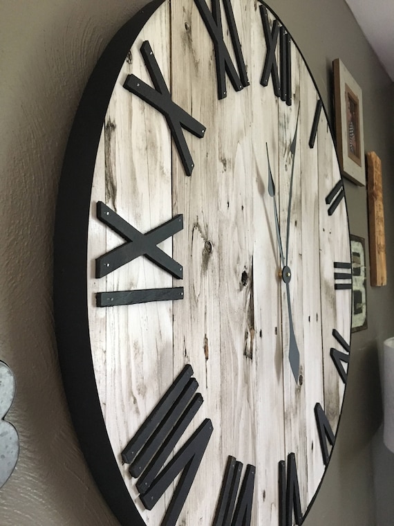 30" Shiplap Clock, Shiplap, Rustic Clock, Oversized Wall Clock, Large Wooden Clock, Wooden Clock, Farmhouse Decor, Farmhouse Wall, Rustic