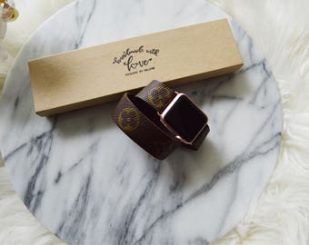 Louis Vuitton Monogram Canvas Wrap Apple Watch Straps, 38MM & 42MM Repurposed Louis Vuitton,Handmade,Upcycle.