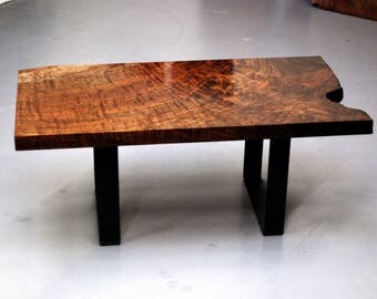 Beautifully Figured Claro Walnut Live Edge Coffee Table - Exceptionally Rare - 350-500 Years Old Reclaimed Local
