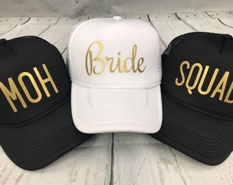 FAST SHIPPING - Bride Squad Hats / Bride Tribe Hats / Bachelorette Party / Bridal Party / Bride to Be / Bridemaids / Bridemaids Gifts