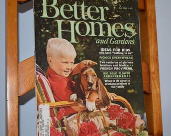 Magazine Better Homes and Gardens July 1962 Featuring Color Printed Page Photos and Vintage Ads