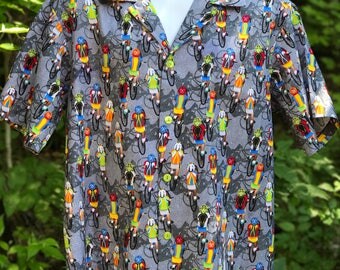 Bicyclists Bicycle Race Shirt Hawaiian Style