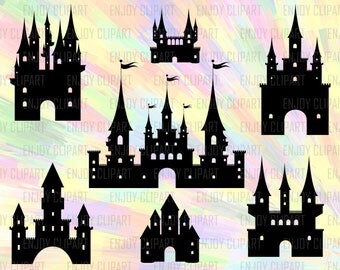 Disney Castle Svg, Disney Castle Silhouette, Castle Svg, Cinderella Castle Svg, Castle Clipart, Castle Decal, Svg Designs, Cutting Dies, Png