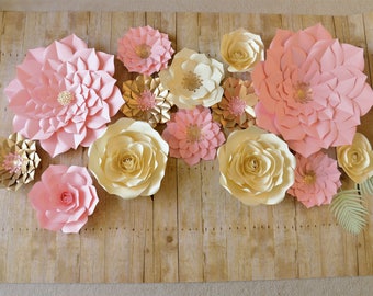 PAPER FLOWERS SET. Special price!!!!2 giant, 2 medium, 8 small flowers. Perfect for decorating a backdrop or wall. For any occasion. seattle