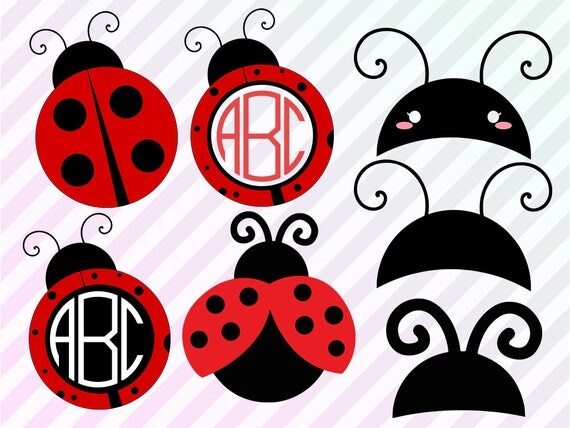 Download Ladybug Svg Cutfile LadyBug Monogram svg Ladybug dxf