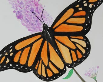 Original Monarch Watercolor Painting