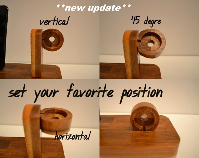 Apple Watch stand iphone ipad watch docking station wood Apple Watch charging station watch station stand IDOQQ tre Blue Wood Station Gift