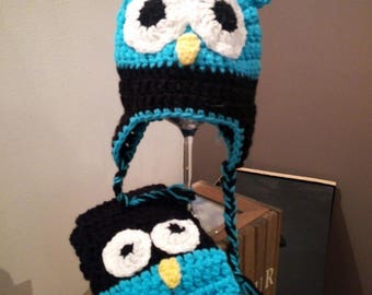 crochet OWL scarf with matching Hat