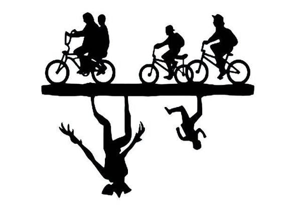 Stranger Things / kids on bikes/ Upside down vinyl decal