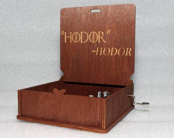 Hodor Hodor - Engraved Wooden Music Box - "Game Of Thrones"- Hodor - Hand Crank Movement
