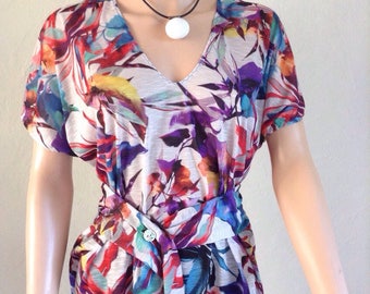 Floral printed summer tunic and foliage 36/38/40/42/44/46