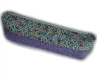 Patchwork Knitting Needle Case, Lilac Knitting Needle Case, Flower Print Knitting Needle Case, Knitting Needle Case, Padded Needles Case