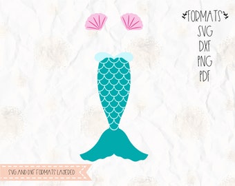 Download Mermaid tail clam shell SVG layered PNG DXF Pdf cricut