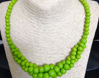 Wooden bead African necklace