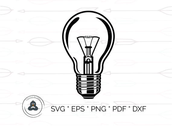 Lightbulb Light Bulb Silhouette SVG & Dxf Cutting Files for