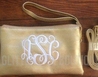Monogram Crossbody Purse | Monogram Clutch | Monogram Purse | Bridesmaids Gift | Monogram Wristlet | Personalized Wallet Crossbody