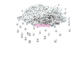 Lot de 500 perles à écraser argentées REF1916