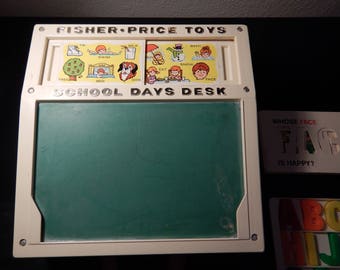 Vintage fisher price school days desk