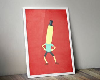 Mr Poopybutthole Rick and Morty Minimalist Print, Rick and Morty Poster, TV Show Poster Print, Rick and Morty Art, Rick Minimalist Print.