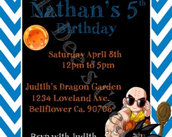 Dragon Ball Z Birthday Invitation,