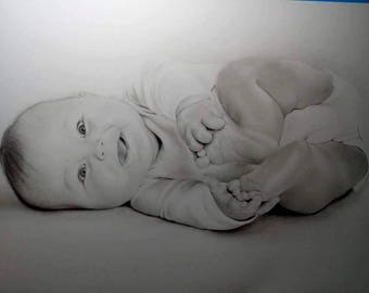 Personalized portrait, Custom portrait, Custom pencil dlportrait, pencil drawing, realistic portrait, handmade drawing