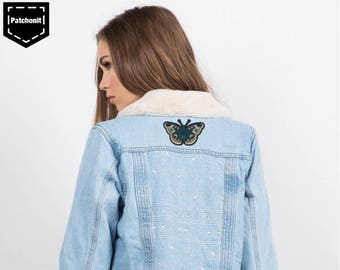 Iron on Patch Butterfly Embroidered Patch Butterfly Patch Large Back Patch Aesthetic Patch Punk Back Patch Metal Cool Iron on Patch for Girl