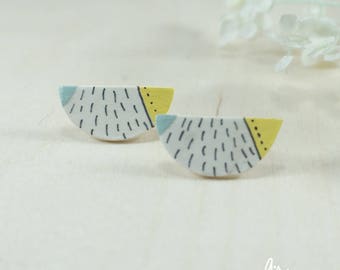 design earrings minimal modern porcelain ceramic perfect birthday gift