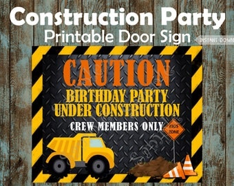 Construction Welcome Sign, Construction Birthday Sign, Construction Birthday Poster, Construction Party Sign, Construction Party Decorations
