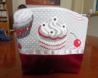 CUPCAKE fabric makeup bag