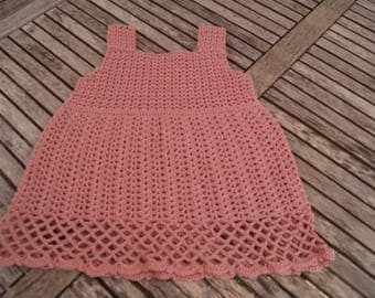 cotton strapless summer dress "pink" 9/12 months