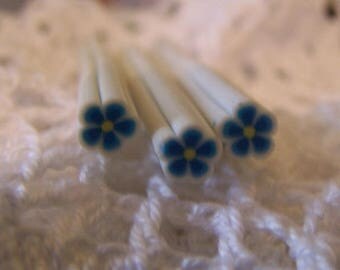 Polymer clay CANE - blue flower 5 scrapbooking making jewelry decoration