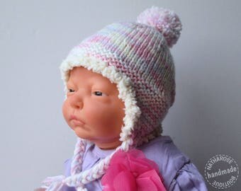 Bonnet style péruvien tons pastel