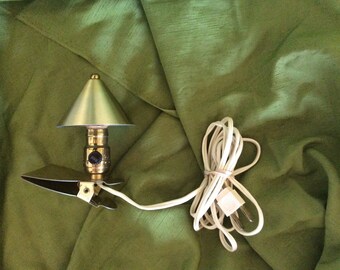 Mid Century Gold Metal Clip on Lamp Vintage