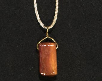 Simple Wooden Pendant with 24" Necklace