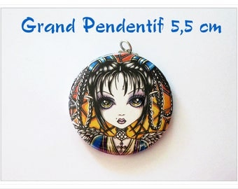 Large 5.5 cm Elf Gothic pendant