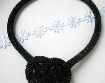 Black necklace, Coco Chanel Necklace, Gift for a Woman, a gift for her, Gift for the Anniversary - Gothic jewelry