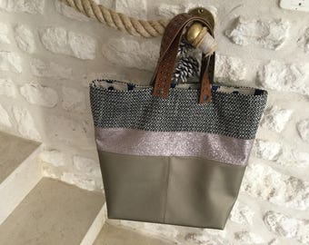 Glazed and mottled brown color tote bag