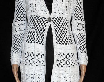 Wedding: long waistcoat cotton brilliant white 40/42