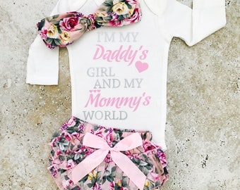 Newborn Girl Outfits, Newborn Girl Coming Home Outfit, Baby Girl Clothes, Daddys Girl Mommys World, Newborn Girl Clothes, Coming Home Outfit