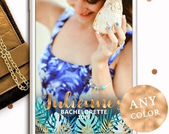 Tropical Leaves Bachelorette Filter-Beach Palm Leaves Tropical Snapchat Filter-Rose Gold Bachelorette Party Filter-Tropical Leaves Filter