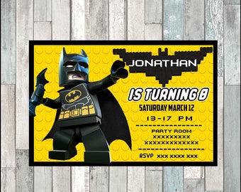 50%OFF Lego Batman Invitation, Lego Batman Invitations, Lego Batman Birthday, Lego Batman Party, Movie Invites, Lego Invite