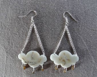 Earrings made of vegetal ivory - Cloud and Storm