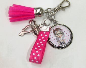 Keychain or bag Miss in pink