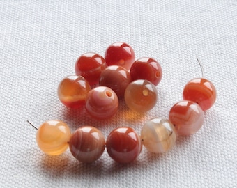 Natural Agate beads 5 shades of Brown Tan 10mm