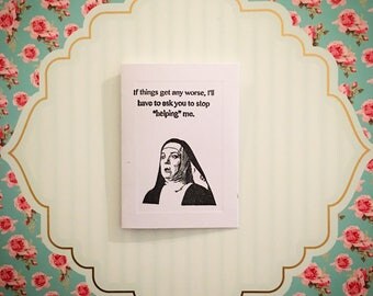 Funny friendship card, funny get well soon card, funng thinking of you card, funny blank card