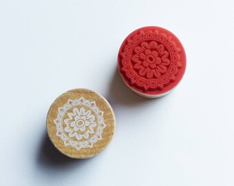 wood circle stamp holder 3 cm * 2 pattern