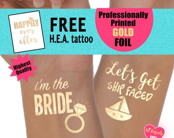 Bachelorette party tattoos, nautical bachelorette party favors, let's get ship faced tattoos, last fling before the ring