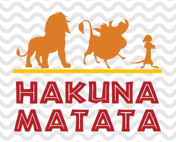 Download Hakuna Matata SVG Silhouette dxf T-Shirt DecalHigh