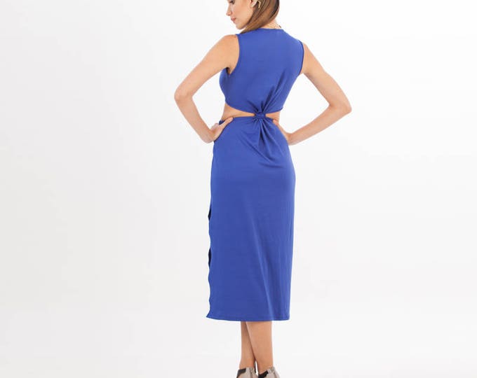 Blue Dress - Dress - Sexy Dress - Blue Sexy Dress - Casual Dress - Asymmetrical dress - Modern dress - Beach Sexy Dress