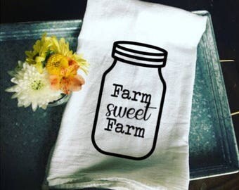 Farm Sweet Tea Towel Mason Jar Kitchen Farm Sweet Tea Towel Mason Jar Kitchen